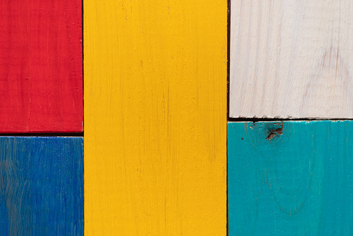 Colorful painted wood