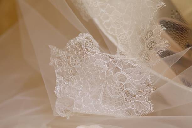 istock Lace and embroidery with beads on fabric 1757619795
