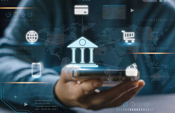 istock Human use smartphone with online banking digital technology, mobile banking, shopping, payment, finance, bank, withdraw money, account, transfer, credit card, financial and global business online 1757624212