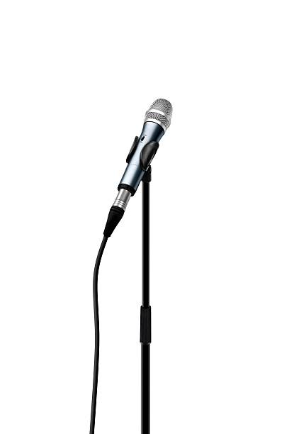 Microphone with stand over white Microphone with stand over white microphone stand photos stock pictures, royalty-free photos & images