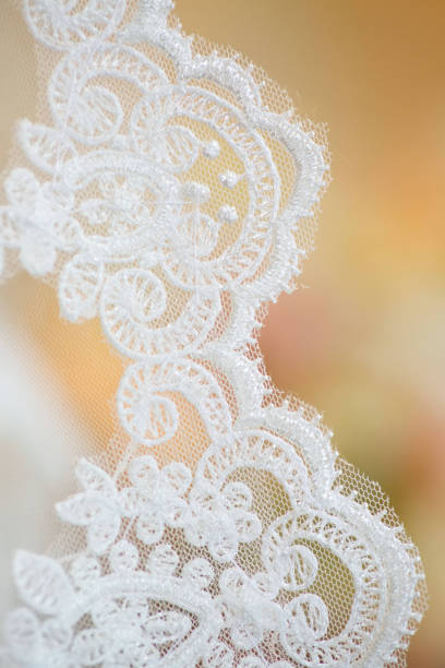 istock Lace and embroidery with beads on fabric 1757653852