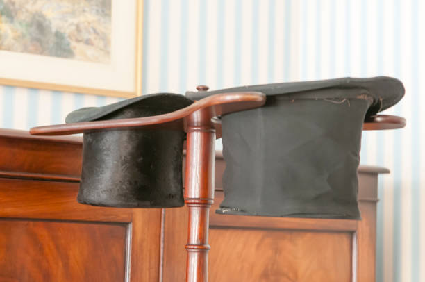 istock A gentleman's stand for two top hats. 1757664010
