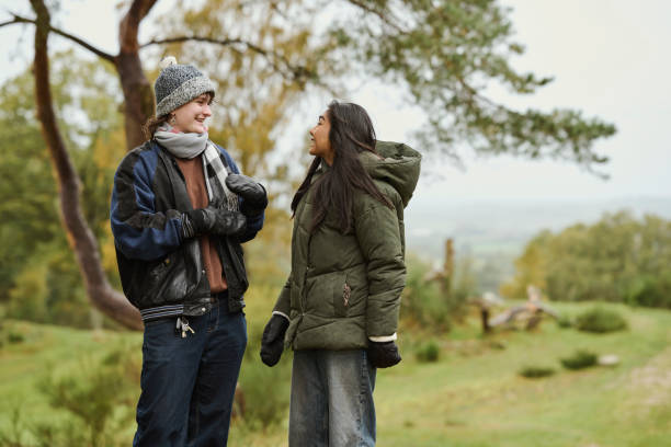 istock Young women going for a walk outdoors in autumn. 1757672209