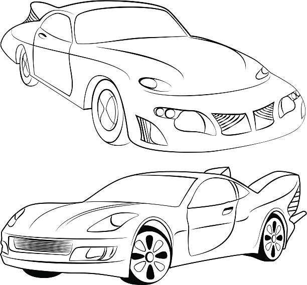 ilustrações de stock, clip art, desenhos animados e ícones de carro vector desporto - muscle car illustrations