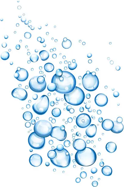 Vector illustration of Large collection of water bubbles