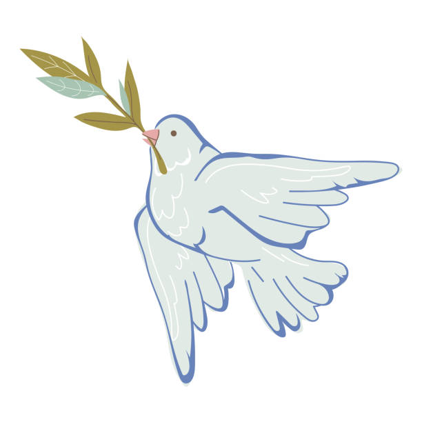 istock Peace dove symbol. Iconic symbol to promote peace throughout the world, vector. 1757717757