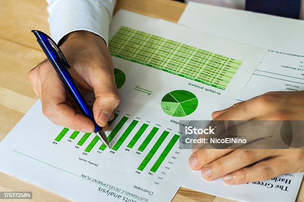 Foto de Empresário Analisar O Desenvolvimento Sustentável Gráfico e mais fotos de stock de Recurso sustentável