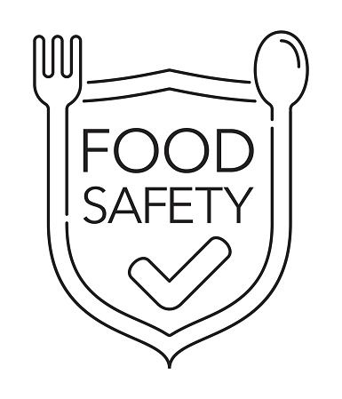 istock Food safety badge in thin line 1757727102