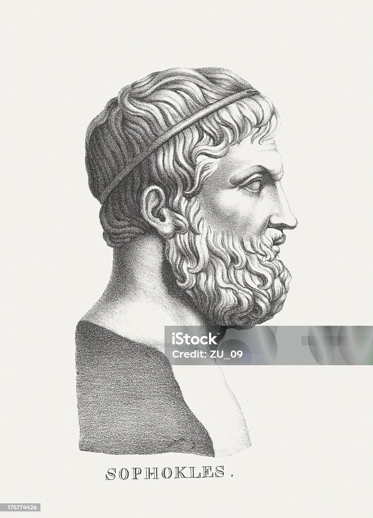 Sophokles (c. 497/6 BC. 406/5 BC), publ. c.1830 - Lizenzfrei Griechenland Stock-Illustration