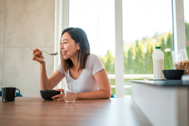 istock Asian Woman Having Breakfast Before Starting the Part Time Work 1757745770