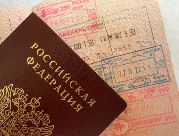 istock Russian passport with border crossing stamps 1757748042