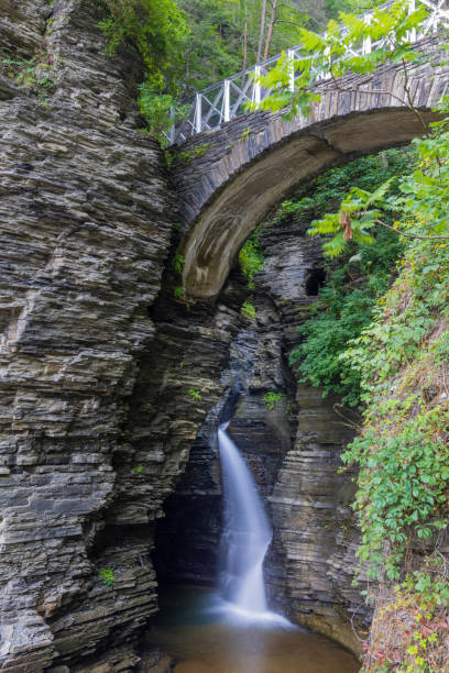 istock Sentry bridge and entrance falls at Watkins Glen State Park 1757760978