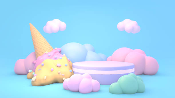 istock cartoon podium with upside down ice cream 1757770498