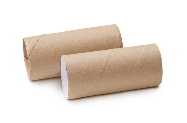 istock Short tissue paper cores in stack isolated on white background with clipping path 1757775359