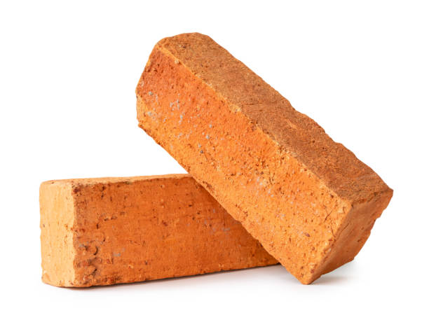istock Cracked old red or orange bricks in stack or cross shape isolated on white background with clipping path 1757775682