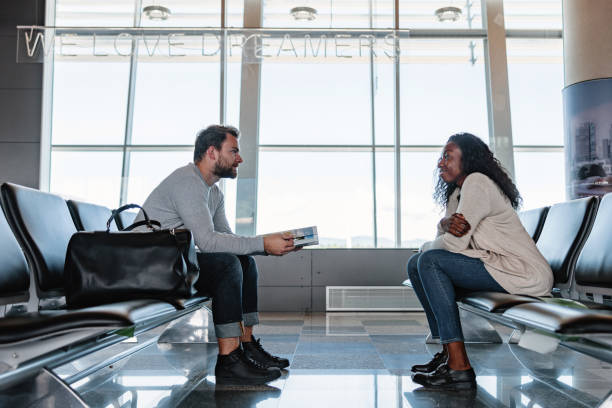 istock Conversation In The Airport Departure Gate 1757777588