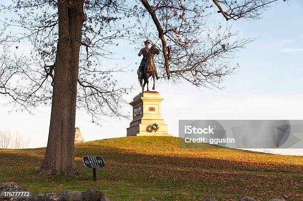 Monument To Major General Winfield Scott Hancock At Gettysburg Stock Photo - Download Image Now