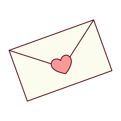 Envelope with heart sticker Valentine’s Day