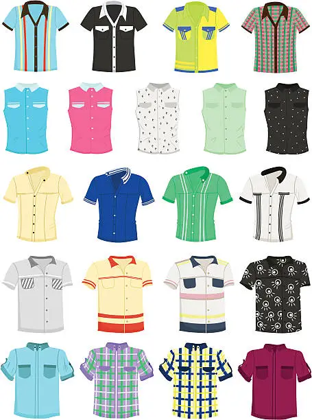 Vector illustration of Summer shirts