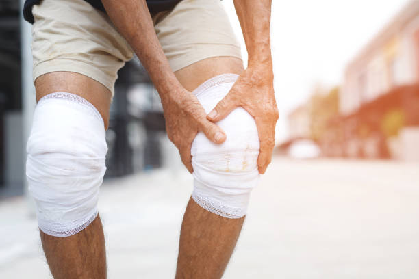 istock Asian senior Elderly man have knee pain and bone problems. 1757808153