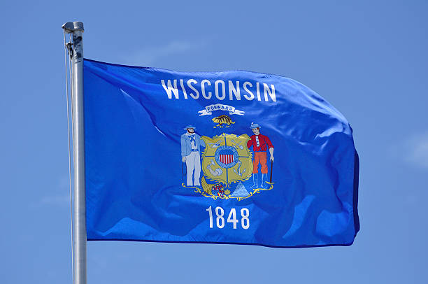 Wisconsin State Flag stock photo