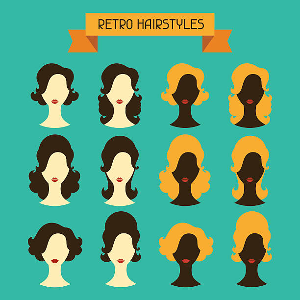 Retro hairstyles. Female silhouettes.