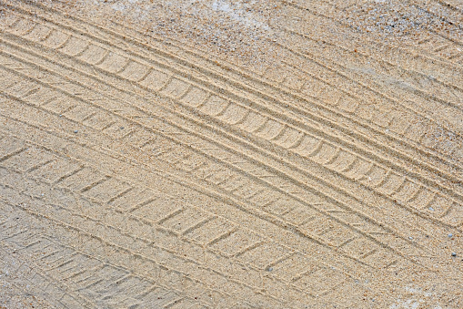 tire track on sand