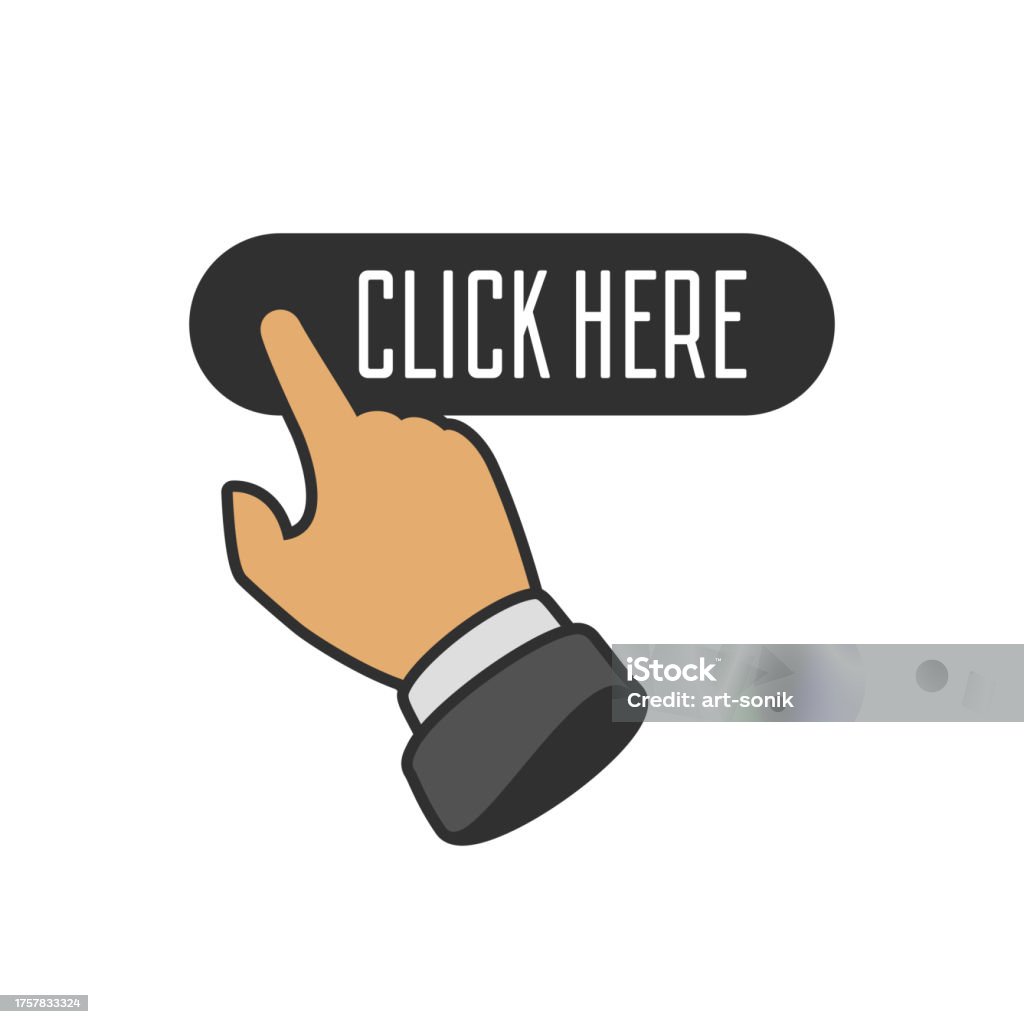 Click Threeee Click Here Button Stock Illustration - Download Image Now - Advice ...