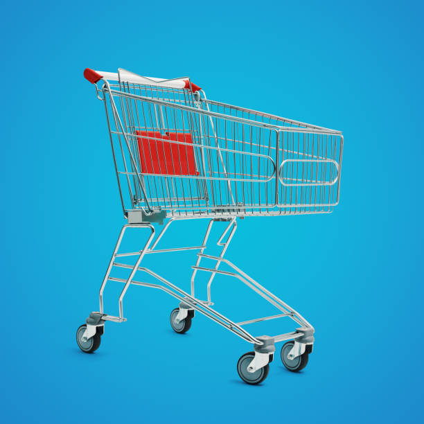 istock Empty small supermarket shopping cart 1757854009