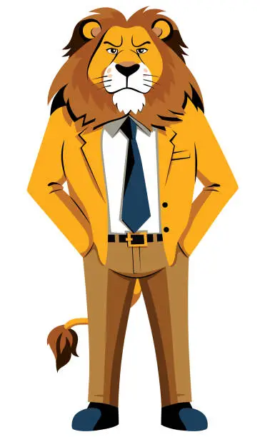 Vector illustration of Lion in Business Suit