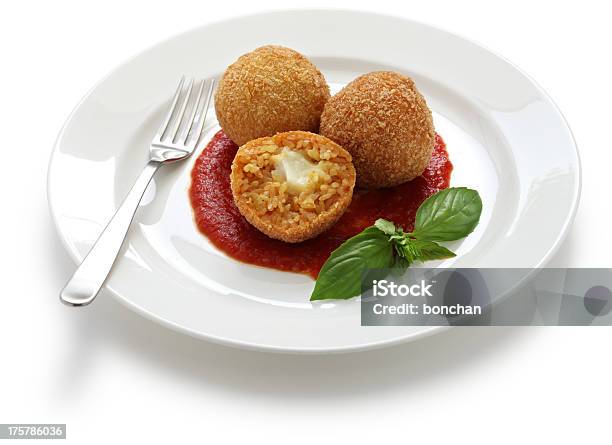 Arancini Fried Rice Balls Stock Photo - Download Image Now - Rice Croquette, White Background, Suppli Al Telefono