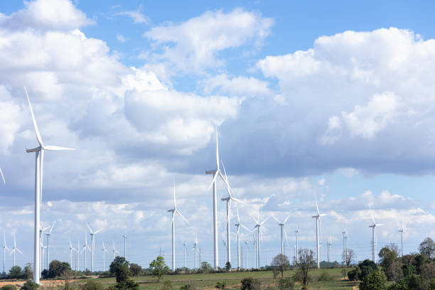 Windmills for electric power production, Zaragoza Province, Aragon, Spain