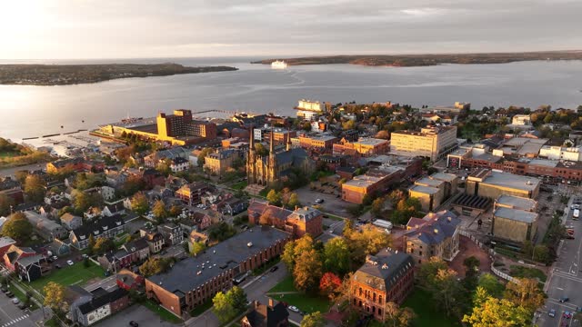 Aerial footage of downtown Charlottetown