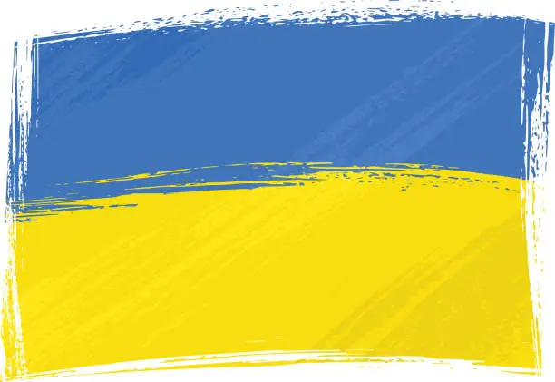 Vector illustration of Grunge Ukraine flag