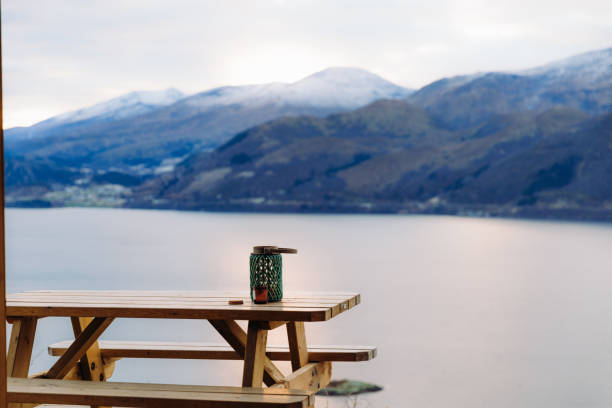 istock Contemplating Winter Time In Cozy Way With Mountain View 1757877650