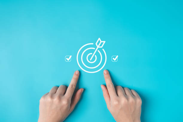 istock Business target and correct sign on background, Successful project plan, Business strategy planning management, Business goal, Innovation and inspiration for creativity idea thinking 1757889349