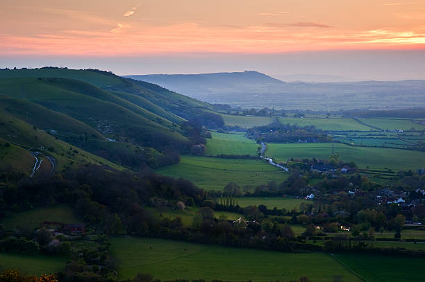 istock Sunset landscape across countryside escarpment 175789343