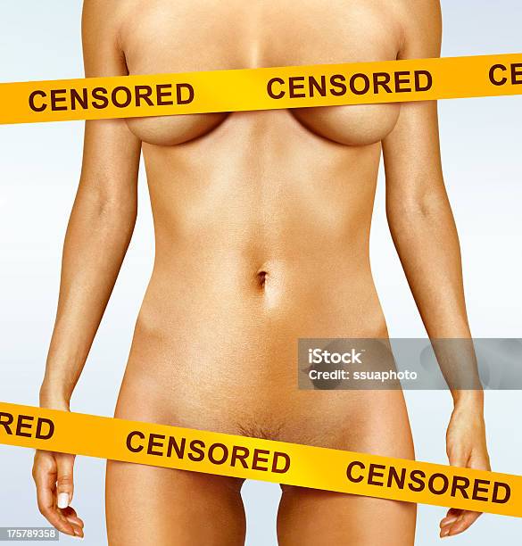 Censorship Tapes On Body Stock Photo - Download Image Now - Abdomen, Adult, Beautiful People