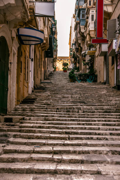 istock Old Steps On Staircase Street In Valletta, Malta 1757900507