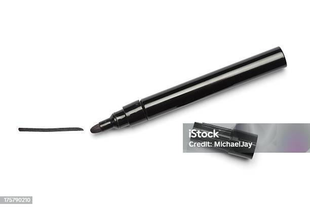 Black Pen And Line Stock Photo - Download Image Now - Felt Tip Pen, Black Color, Pen