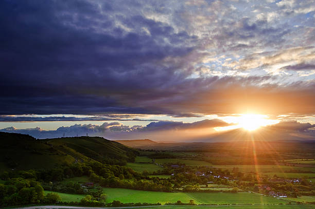 istock Stunning countryside landscape at sunset 175790217