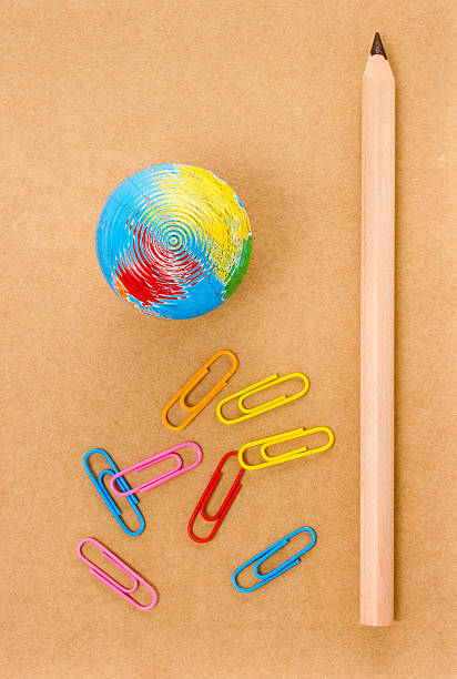 istock School supplies with Globe, clip and notebook  on white 175792940