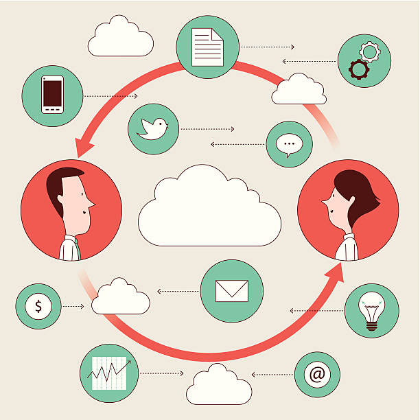 Network Communication vector art illustration