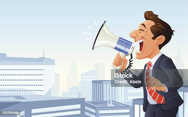 Important Announcement Stock Illustration - Download Image Now - Megaphone, Men, Characters