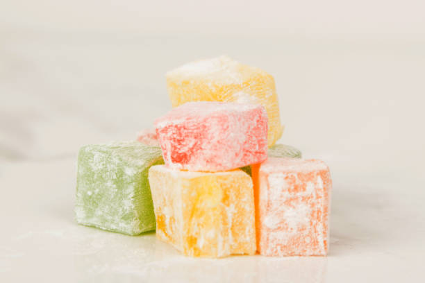 istock Turkish sweet delights on white marble background 1757964308