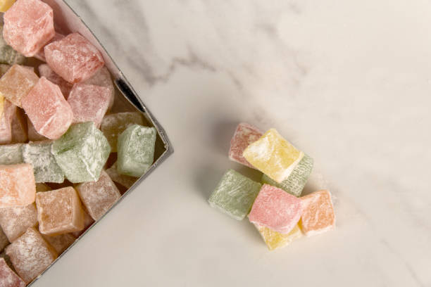 istock Turkish sweet delights on white marble background 1757964309