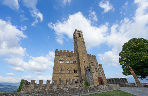 Medieval Poppi Castle in the Casentino area, Tuscany, Italy