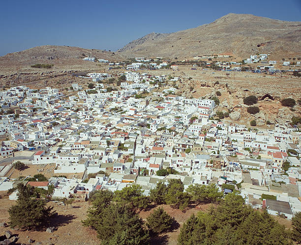 istock view of the town Lindos, Greece 175803270