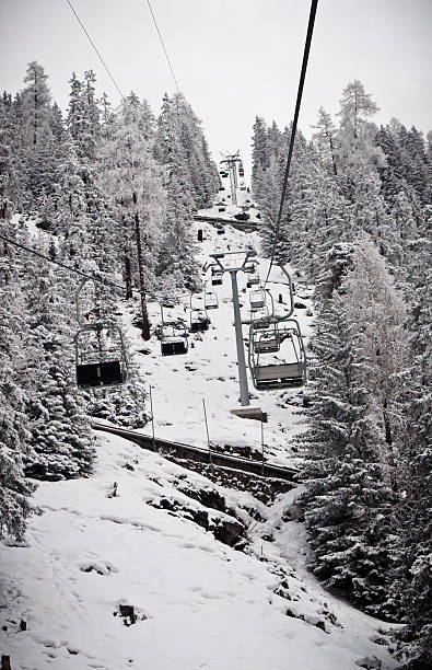 Chairlift in Winter wonderland stock photo