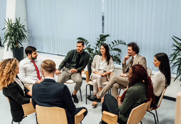 istock Business team sitting in circle and discussing 1758044809